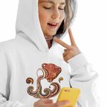 Fashion, accesorii si bijuterii - Copii - Imbracaminte copii - Pulovere si hanorace copii - Hanorac Copii Fete Varsator Zodiac Horoscop Aquarius Mandala Astrologie, alb, marime L Copii - Infinity.ro