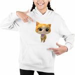 Fashion, accesorii si bijuterii - Copii - Imbracaminte copii - Pulovere si hanorace copii - Hanorac Copii Fete SuperKitties Sclipi Sparks Super Pisicute, alb, marime L Copii - Infinity.ro