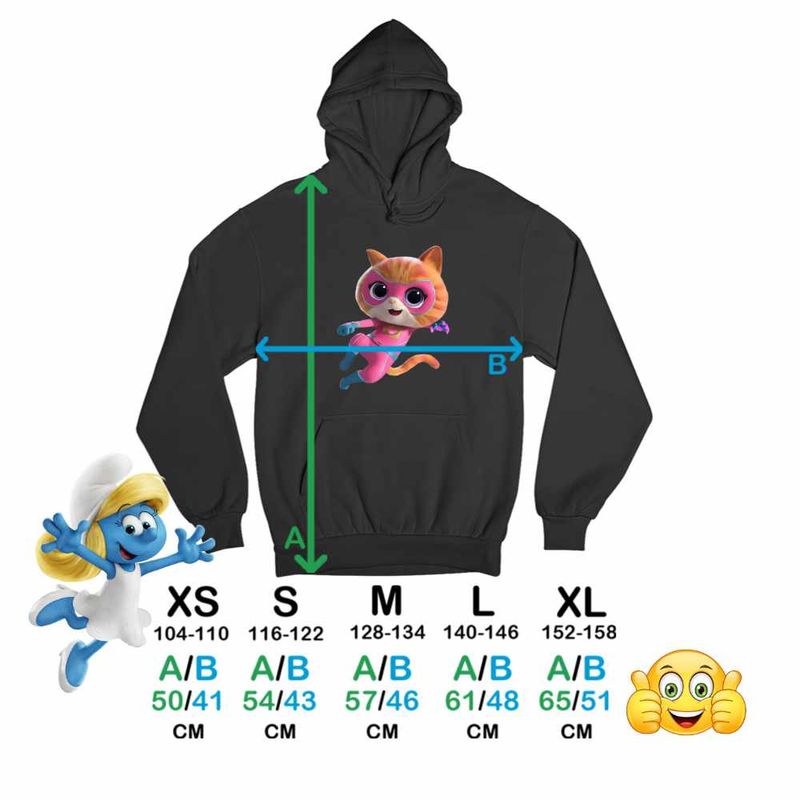 Fashion, accesorii si bijuterii - Copii - Imbracaminte copii - Pulovere si hanorace copii - Hanorac Copii Fete Super Pisicute Ginny SuperKitties, negru, marime M Copii - Infinity.ro