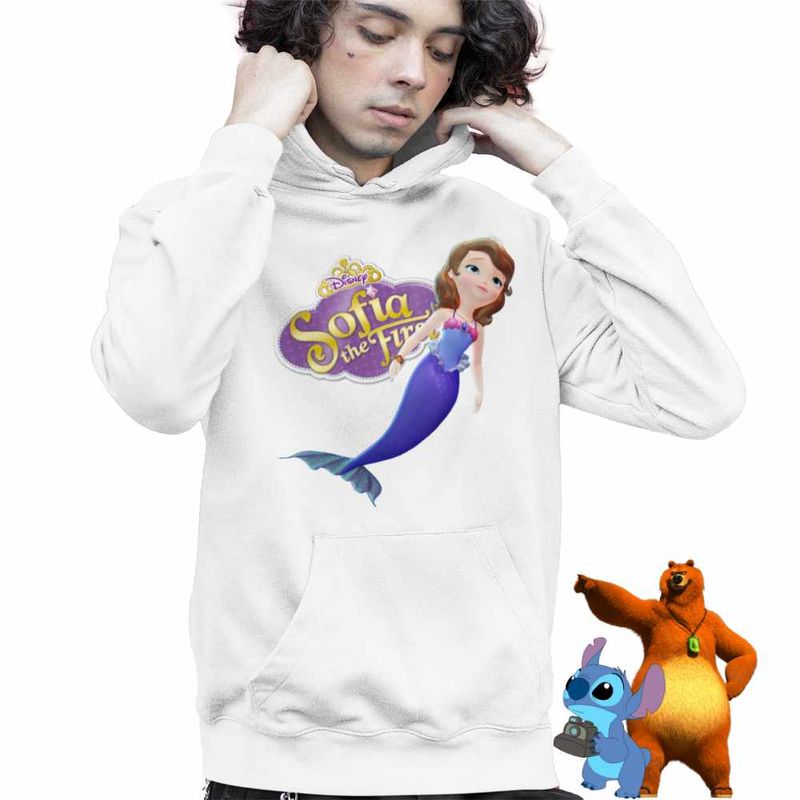 Fashion, accesorii si bijuterii - Copii - Imbracaminte copii - Pulovere si hanorace copii - Hanorac Copii Baieti Sofia Intai Sirena, Sofia the First, alb, marime L Copii - Infinity.ro