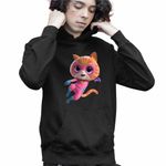 Fashion, accesorii si bijuterii - Copii - Imbracaminte copii - Pulovere si hanorace copii - Hanorac Copii Baieti Super Pisicute Ginny SuperKitties, negru, marime XS Copii - Infinity.ro