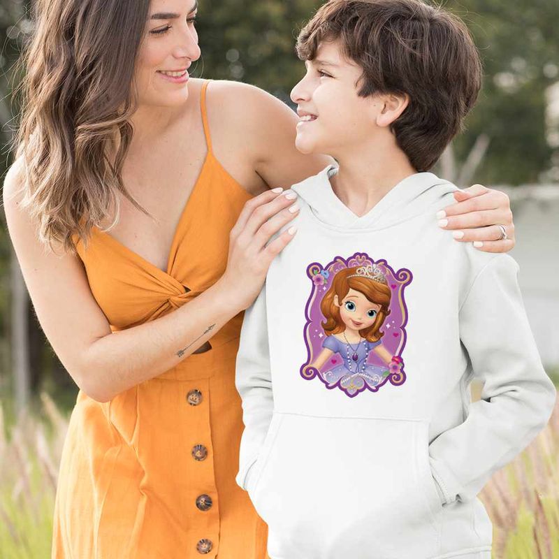 Fashion, accesorii si bijuterii - Copii - Imbracaminte copii - Pulovere si hanorace copii - Hanorac Copii Baieti Printesa Sofia Intai, Sofia the First, alb, marime M Copii - Infinity.ro