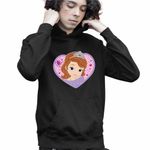 Fashion, accesorii si bijuterii - Copii - Imbracaminte copii - Pulovere si hanorace copii - Hanorac Copii Baieti Sofia Intai Inima Desene, negru, marime XS Copii - Infinity.ro
