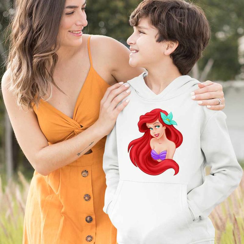 Fashion, accesorii si bijuterii - Copii - Imbracaminte copii - Pulovere si hanorace copii - Hanorac Copii Baieti Little Mermaid Ariel Mica Sirena, alb, marime M Copii - Infinity.ro