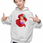 Fashion, accesorii si bijuterii - Copii - Imbracaminte copii - Pulovere si hanorace copii - Hanorac Copii Baieti Little Mermaid Ariel Mica Sirena, alb, marime M Copii - Infinity.ro
