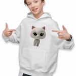 Fashion, accesorii si bijuterii - Copii - Imbracaminte copii - Pulovere si hanorace copii - Hanorac Copii Baieti SuperKitties Bitsy Super Pisicute, alb, marime L Copii - Infinity.ro