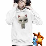 Fashion, accesorii si bijuterii - Copii - Imbracaminte copii - Pulovere si hanorace copii - Hanorac Copii Baieti SuperKitties Bitsy Super Pisicute, alb, marime L Copii - Infinity.ro