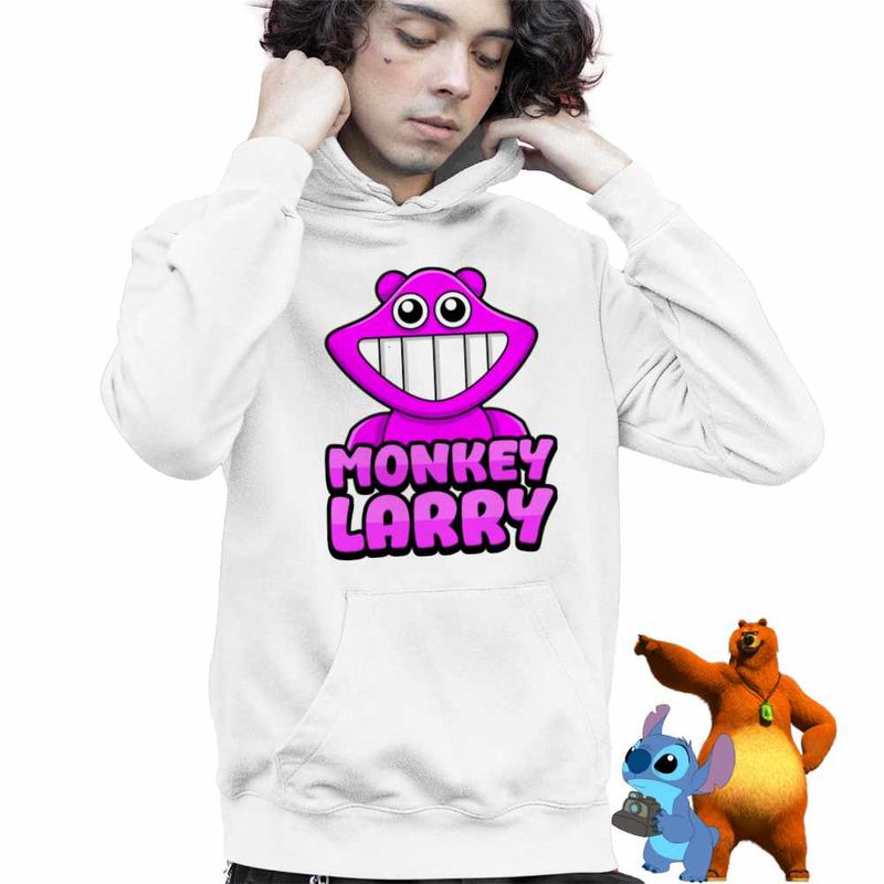 Fashion, accesorii si bijuterii - Copii - Imbracaminte copii - Pulovere si hanorace copii - Hanorac Copii Baieti Banban Monkey Larry Garden , alb, marime M Copii - Infinity.ro