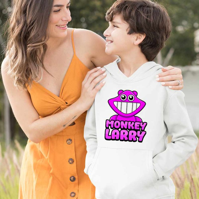 Fashion, accesorii si bijuterii - Copii - Imbracaminte copii - Pulovere si hanorace copii - Hanorac Copii Baieti Banban Monkey Larry Garden , alb, marime M Copii - Infinity.ro