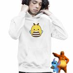 Fashion, accesorii si bijuterii - Copii - Imbracaminte copii - Pulovere si hanorace copii - Hanorac Copii Baieti Squishmallows Albina Squish, alb, marime L Copii - Infinity.ro