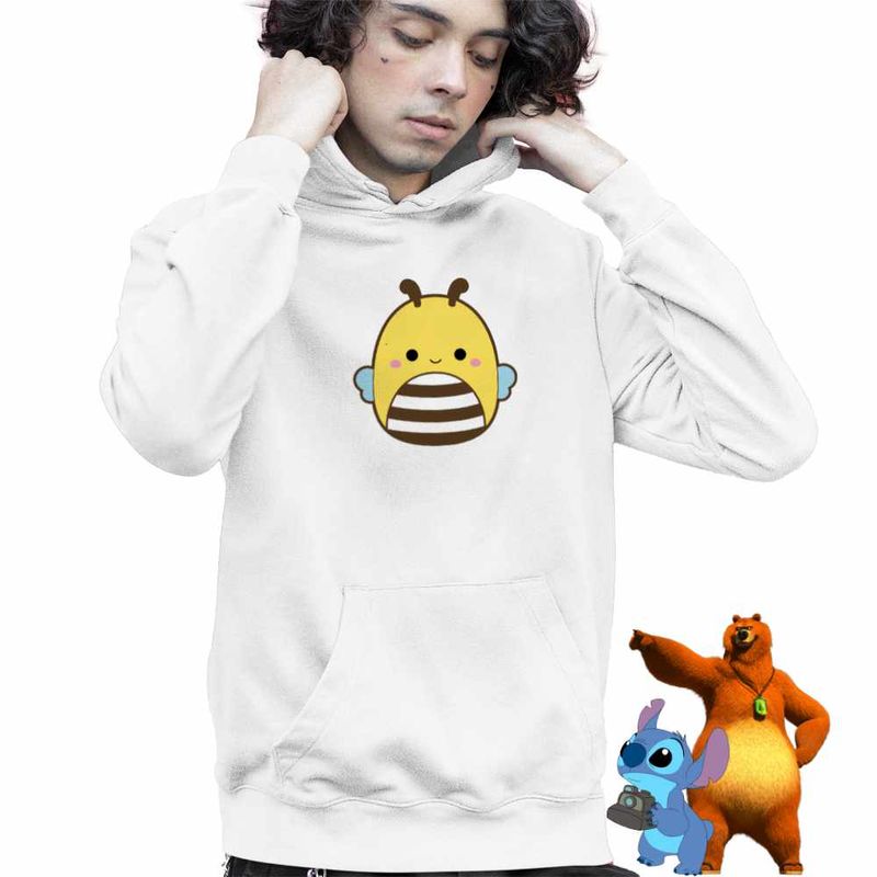 Fashion, accesorii si bijuterii - Copii - Imbracaminte copii - Pulovere si hanorace copii - Hanorac Copii Baieti Squishmallows Albina Squish, alb, marime L Copii - Infinity.ro