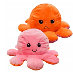Jucarii, Copii si Bebe - Jucarii si jocuri - Jucarii de plus - Jucarie de plus Caracatita cu doua fete, Bumbac, 20 cm, 0+ ani, Portocaliu/Roz - Infinity.ro