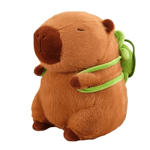 Jucarii, Copii si Bebe - Jucarii si jocuri - Jucarii de plus - Jucarie de plus Capibara cu rucsac detasabil, 47 cm, maro/verde - Infinity.ro