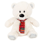 Jucarii, Copii si Bebe - Jucarii si jocuri - Jucarii de plus - Jucarie de plus, Ursulet polar cu esarfa, 20-40 cm, Alb - Infinity.ro
