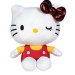 Jucarii, Copii si Bebe - Jucarii si jocuri - Jucarii de plus - Jucarie din plus Hello Kitty cu salopeta rosie, Editie aniversara, 22 cm - Infinity.ro