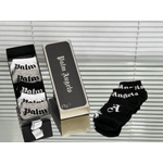 Fashion, accesorii si bijuterii - Femei - Lenjerie si pijamale femei - Sosete si ciorapi femei - Set 6 perechi sosete scurte Palm Angels, unisex, alb, negru, gri, marime universala - Infinity.ro