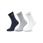 Fashion, accesorii si bijuterii - Barbati - Lenjerie si pijamale barbati - Sosete si ciorapi barbati - Set 6 perechi sosete Lacoste, unisex, gri melanj/alb-bleumarin, marime universala - Infinity.ro