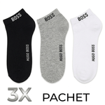 Fashion, accesorii si bijuterii - Barbati - Lenjerie si pijamale barbati - Sosete si ciorapi barbati - Set 3 perechi sosete la glezna Hugo Boss, alb, negru, gri, marimea 41-46 - Infinity.ro
