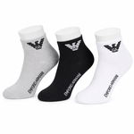 Fashion, accesorii si bijuterii - Barbati - Lenjerie si pijamale barbati - Sosete si ciorapi barbati - Set 3 perechi sosete Emporio Armani, alb, negru, gri, marimea 41-46 - Infinity.ro