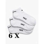 Fashion, accesorii si bijuterii - Barbati - Lenjerie si pijamale barbati - Sosete si ciorapi barbati - Set 6 perechi sosete la glezna Nike, alb cu verde, marimea 41-46 - Infinity.ro