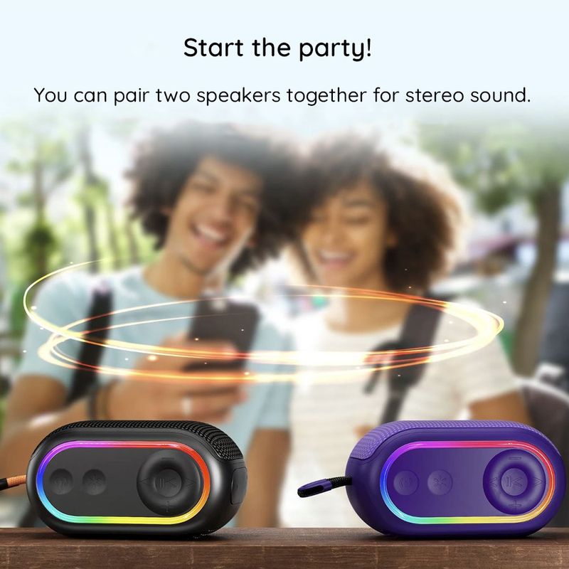 TV, Audio-Video si Foto - Portabile audio - Boxe portabile - Havit - Wireless Speaker (SK809BT) - USB-C, Bluetooth 5.3, TWS, TF, USB, FM, AUX, Hands-Free Call, RGB, IPX5, 1200mAh - Violet - Infinity.ro