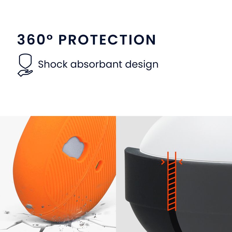 TV, Audio-Video si Foto - Portabile audio - Casti audio - Husa casti Kwmobile pentru Baseus Inspire XC1, protectie la zgarieturi, Silicon, portocaliu - Infinity.ro