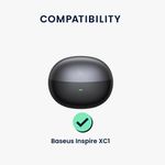 TV, Audio-Video si Foto - Portabile audio - Casti audio - Husa casti Kwmobile pentru Baseus Inspire XC1, protectie la zgarieturi, Silicon, portocaliu - Infinity.ro