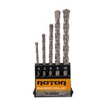 Casa si Gradina - Constructii - Scule electrice si accesorii - Seturi si accesorii pentru gaurit si insurubat - Set 5 Burghie pentru Beton si Zidarie ROTOR RBB5, Vaf din Carbid (Vidia), Dimensiuni 4-10 mm, Otel Calit - Infinity.ro
