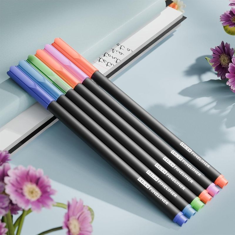 Carti si Birotica - Birotica - Instrumente de scris - Markere si carioci - Set 10 Finelinere LINC, Culori Asortate, Varf Fin pentru Contur si Schite, Capac Ventilat de Siguranta, Cutie Carton - Infinity.ro