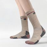 Fashion, accesorii si bijuterii - Barbati - Lenjerie si pijamale barbati - Sosete si ciorapi barbati - Sosete Termice pentru Ski si Drumetii, 92% Lana Merino, Groase, Respirabile, Uscare Rapida, Unisex - Beige, M (35 - 39) - Infinity.ro