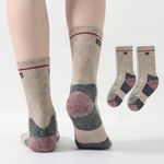 Fashion, accesorii si bijuterii - Barbati - Lenjerie si pijamale barbati - Sosete si ciorapi barbati - Sosete Termice pentru Ski si Drumetii, 92% Lana Merino, Groase, Respirabile, Uscare Rapida, Unisex - Beige, M (35 - 39) - Infinity.ro