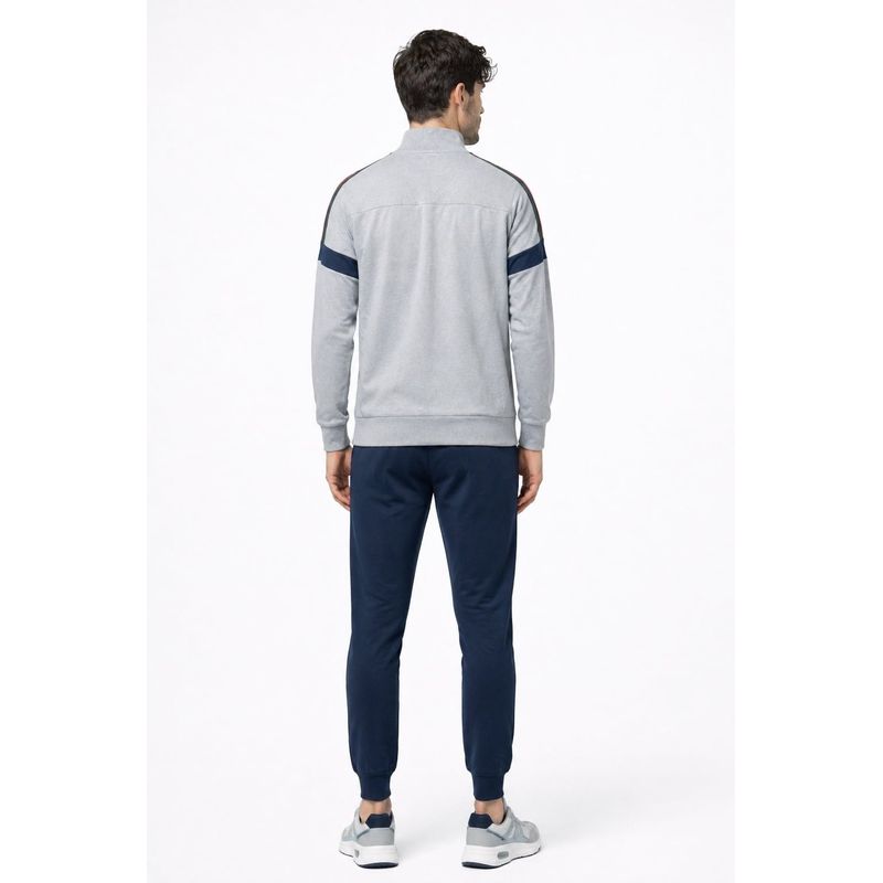 Fashion, accesorii si bijuterii - Barbati - Imbracaminte - Treninguri barbati - Trening barbati Lotto LA1082C, set bluza cu fermoar si pantaloni, regular fit Gri 4XL INTL - Infinity.ro