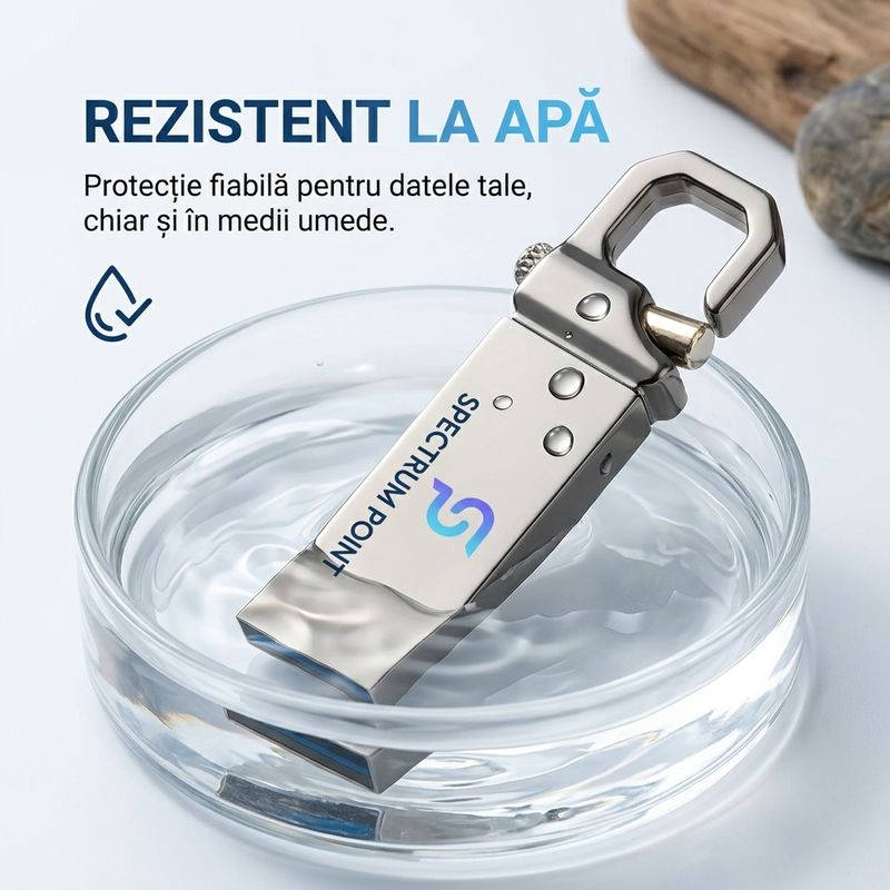 PC, gaming si accesorii - Periferice PC - Memorii USB - Stick USB/Memorie USB capacitate 128 GB, USB 3.0, OTG, compatibil Laptop/ PC, Design Breloc, Carcasa Metalica, Argintiu - Infinity.ro