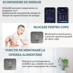 Casa si Gradina - Termice - Centrale termice si accesorii - Accesorii incalzire - BIRAI MirrorTherm Smart Thermostat Wireless, WiFi, Tuya, Alexa, Google, Receiver, Heating/Cooling, Black - Infinity.ro
