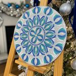 Casa si Gradina - Decoratiuni - Tablouri - NOU! Tablou mandala in culori de albastru si argintiu metalizat - Infinity.ro