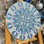 Casa si Gradina - Decoratiuni - Tablouri - NOU! Tablou mandala in culori de albastru si argintiu metalizat - Infinity.ro