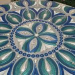 Casa si Gradina - Decoratiuni - Tablouri - NOU! Tablou mandala in culori de albastru si argintiu metalizat - Infinity.ro