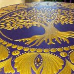 Casa si Gradina - Decoratiuni - Tablouri - Arborele vietii-Tablou Mandala Pictat Manual in culori regale auriu-mov, 30 cm - Infinity.ro