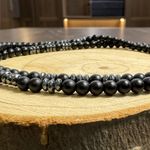 Fashion, accesorii si bijuterii - Barbati - Bijuterii barbati - Lanturi si pandantive barbati - Colier barbati Aiden, elegant din margele de onix mat 4mm si hematit - Infinity.ro