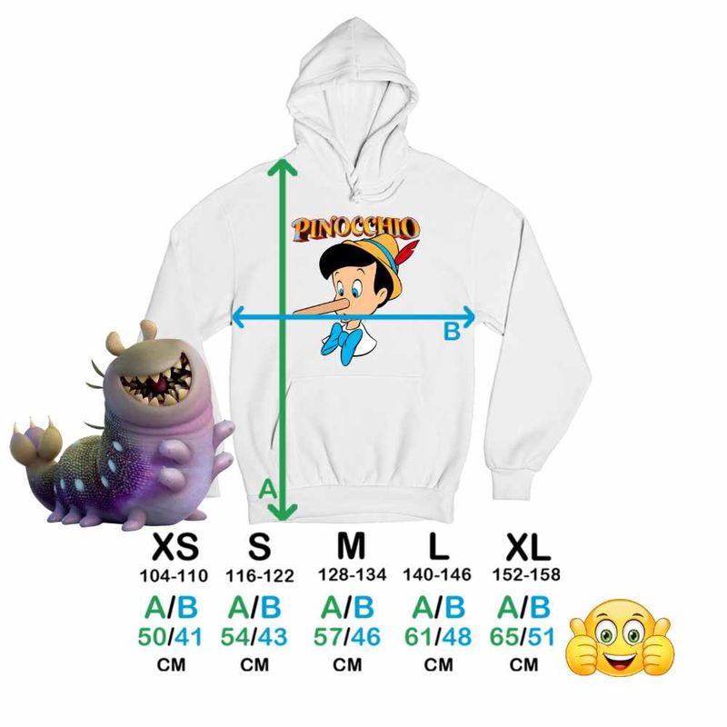 Fashion, accesorii si bijuterii - Copii - Imbracaminte copii - Pulovere si hanorace copii - Hanorac Copii Fete Pinocchio Nas Lung, alb, marime XS Copii - Infinity.ro
