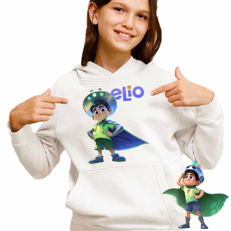Fashion, accesorii si bijuterii - Copii - Imbracaminte copii - Pulovere si hanorace copii - Hanorac Copii Fete Elio Space Explorer, alb, marime XL Copii - Infinity.ro