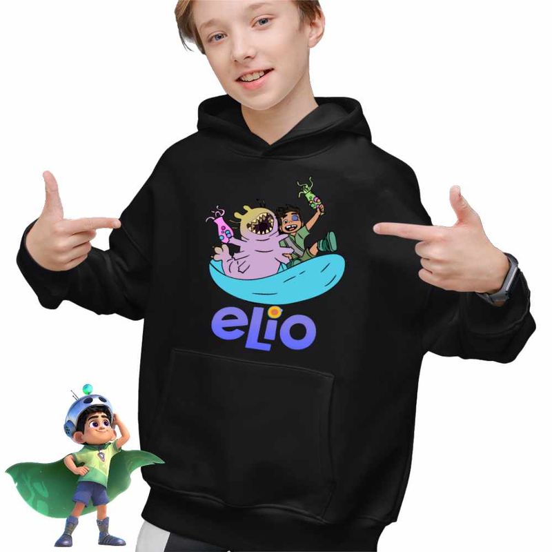 Fashion, accesorii si bijuterii - Copii - Imbracaminte copii - Pulovere si hanorace copii - Hanorac Copii Baieti Elio Glordon Glorp, negru, marime L Copii - Infinity.ro