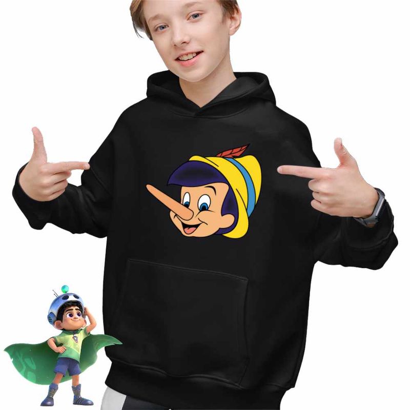 Fashion, accesorii si bijuterii - Copii - Imbracaminte copii - Pulovere si hanorace copii - Hanorac Copii Baieti Pinocchio, negru, marime M Copii - Infinity.ro