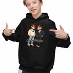 Fashion, accesorii si bijuterii - Copii - Imbracaminte copii - Pulovere si hanorace copii - Hanorac Copii Baieti The Chainsmokers Anime Cartoon, negru, marime XS Copii - Infinity.ro