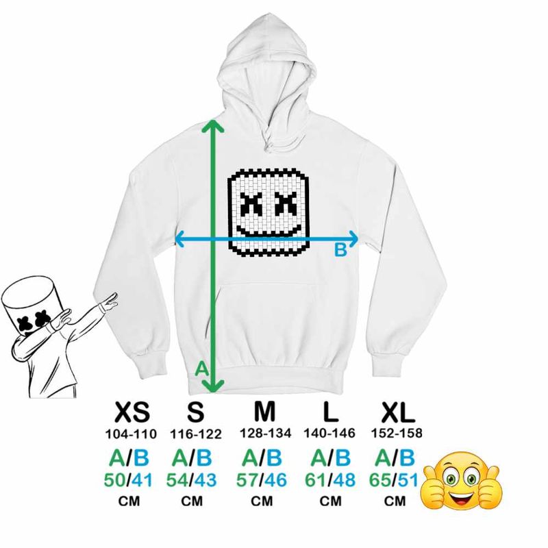 Fashion, accesorii si bijuterii - Copii - Imbracaminte copii - Pulovere si hanorace copii - Hanorac Copii Baieti Marshmello Pixel Art Minecraft, alb, marime L Copii - Infinity.ro
