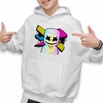 Fashion, accesorii si bijuterii - Copii - Imbracaminte copii - Pulovere si hanorace copii - Hanorac Copii Baieti Marshmello Party Vibe, alb, marime M Copii - Infinity.ro