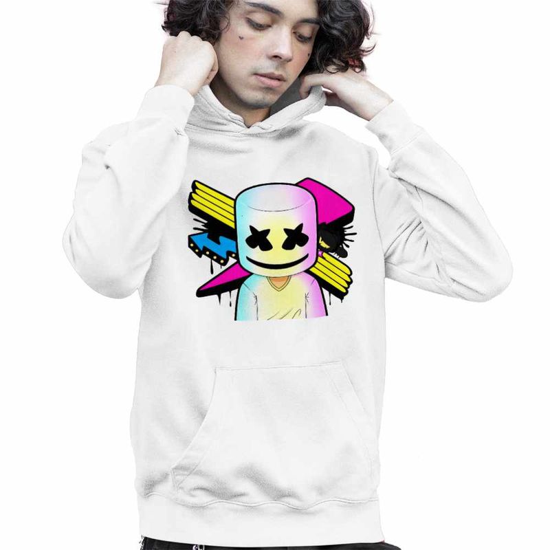 Fashion, accesorii si bijuterii - Copii - Imbracaminte copii - Pulovere si hanorace copii - Hanorac Copii Baieti Marshmello Party Vibe, alb, marime M Copii - Infinity.ro