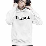 Fashion, accesorii si bijuterii - Copii - Imbracaminte copii - Pulovere si hanorace copii - Hanorac Copii Baieti Marshmello Silence, alb, marime XS Copii - Infinity.ro