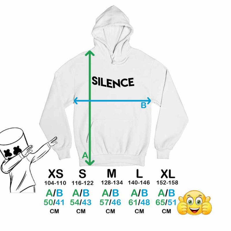 Fashion, accesorii si bijuterii - Copii - Imbracaminte copii - Pulovere si hanorace copii - Hanorac Copii Baieti Marshmello Silence, alb, marime XS Copii - Infinity.ro