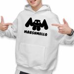 Fashion, accesorii si bijuterii - Copii - Imbracaminte copii - Pulovere si hanorace copii - Hanorac Copii Baieti Marshmello, alb, marime S Copii - Infinity.ro